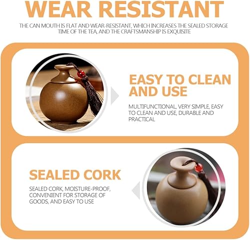 Miniatura 8 de Beaupretty Recipiente de cerámica de estilo chino vintage de porcelana, para té, té, té, té, contenedor de almacenamiento de alimentos para café,