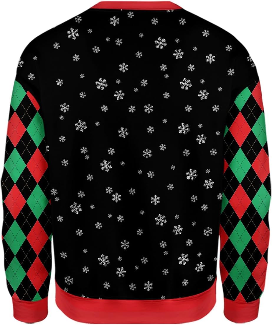 All Over Print Christmas Cowboy Sweatshirt - Fake Ugly Christmas Sweater - Image 2