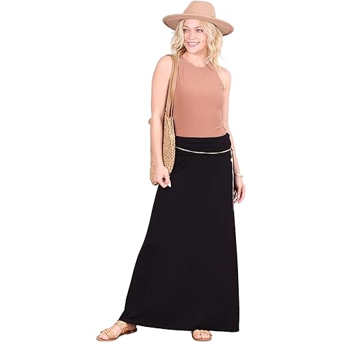 Popana Womens Long Maxi Skirt - Long Skirts for Women Trendy - Casual Convertible Sundress Plus Size Maxi Skirt