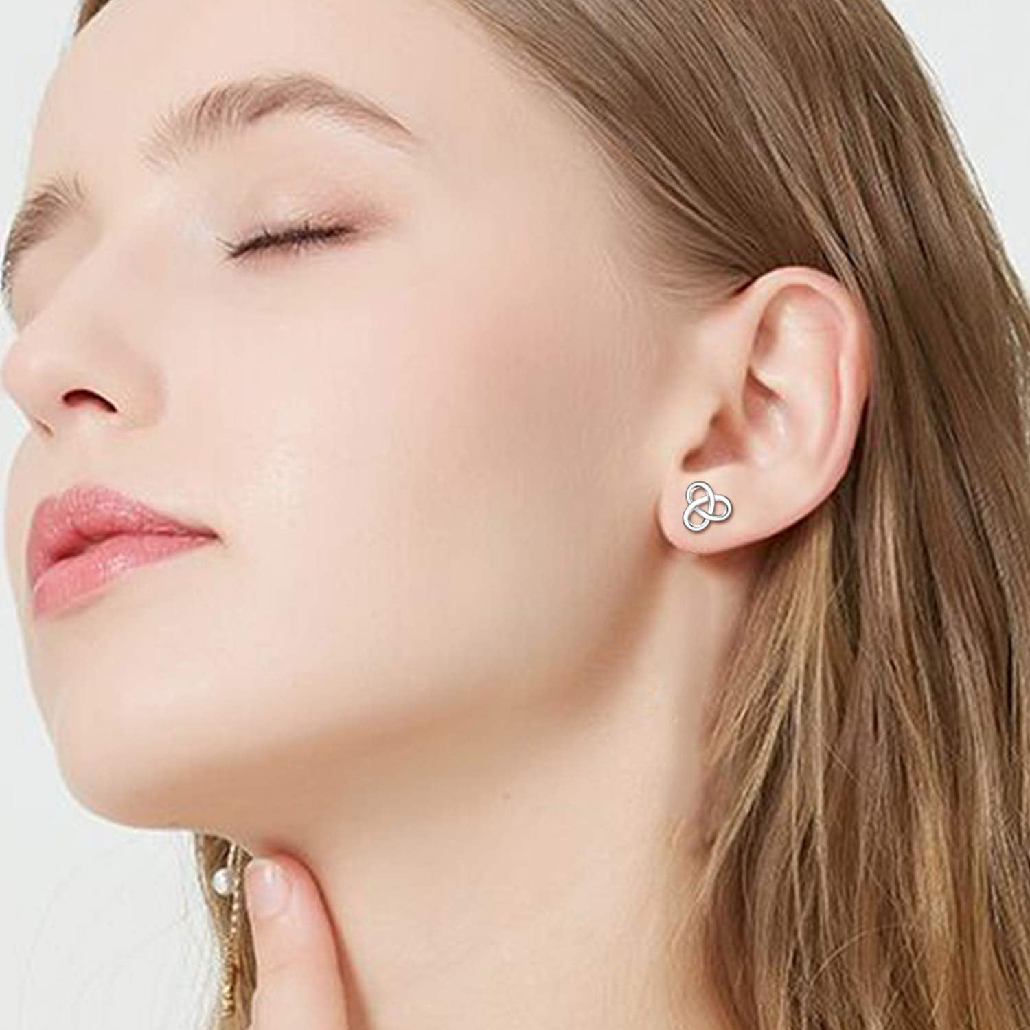 Sterling Silver Earrings for Women | Heart Celtic Love Knot Cross Triangle Vintage Stud hypoallergenic Earrings for Women Jewelry Birthday Gifts - Image 2
