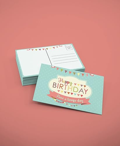 Miniatura 7 de Stonehouse Collection Tarjetas postales de feliz cumpleaños a todo color en ambos lados, 4 divertidos diseños de cumpleaños, tarjetas postales de 4