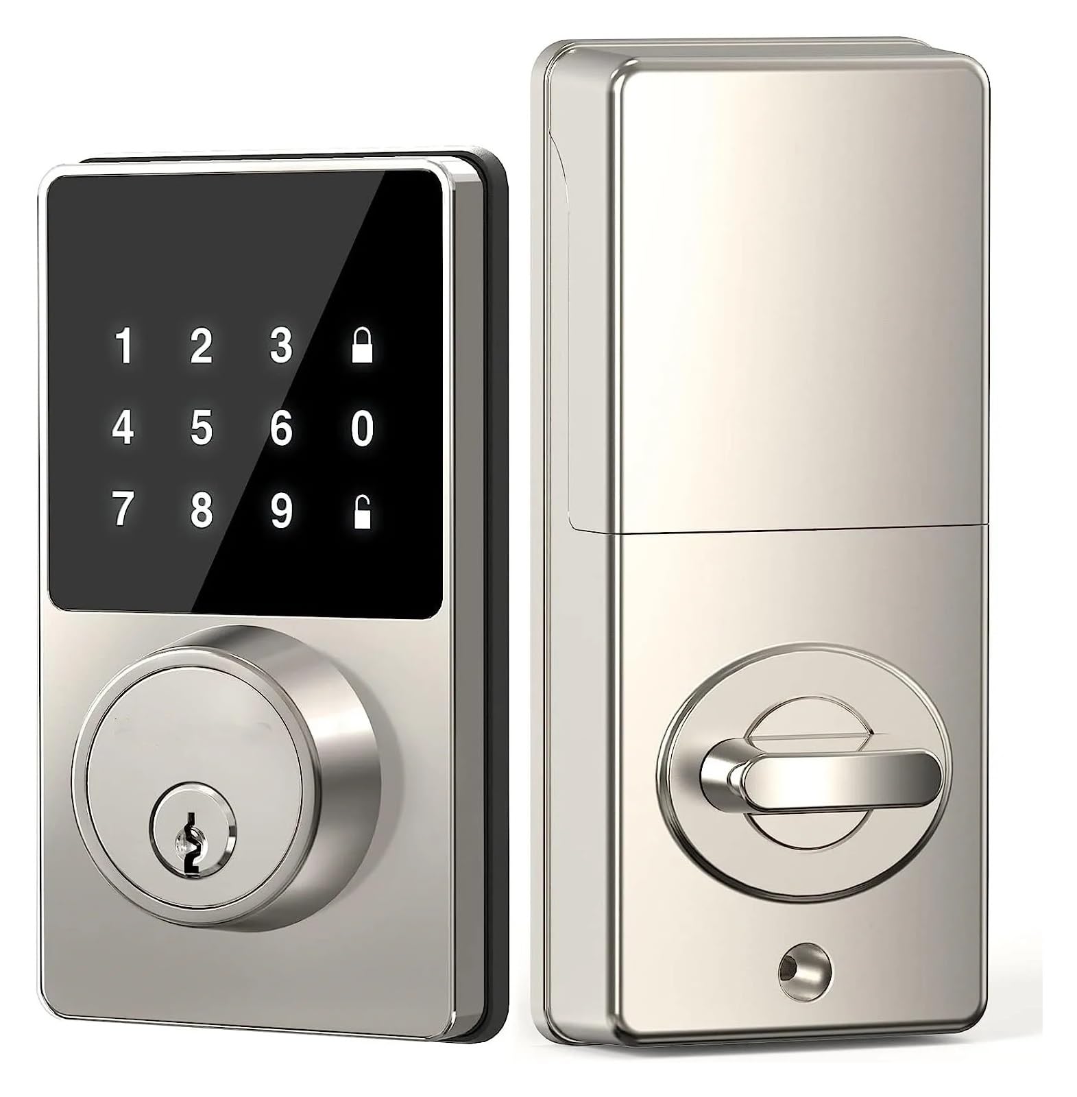 Cerradura Inteligente con contraseña, Cerradura de Puerta de Entrada sin Llave con teclados táctiles, fácil de Instalar, desbloqueo de aplicación, 50 códigos de Usuario(For R1)