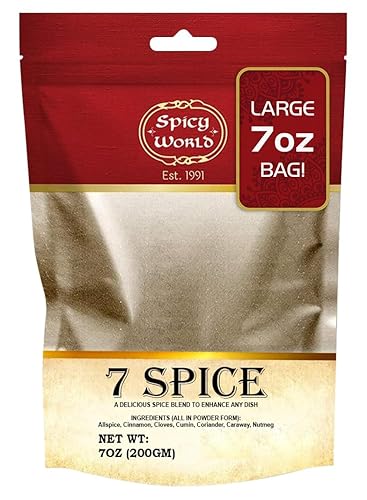 Spicy World Seven Spice Blend - Bolsa de 7 onzas, totalmente natural, sin aditivos ni conservantes (7 mezclas de especias mediterráneas de alta