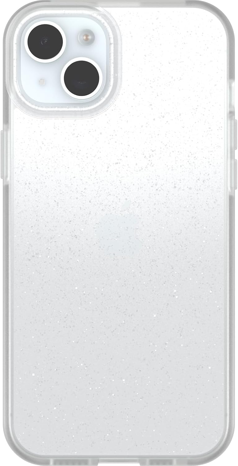 OtterBox iPhone 15 Plus and iPhone 14 Plus Prefix Series Case - Stardust (Clear/Glitter), Ultra-Thin, Pocket-Friendly, Raised Edges Protect Camera & Screen, Wireless Charging Compatible