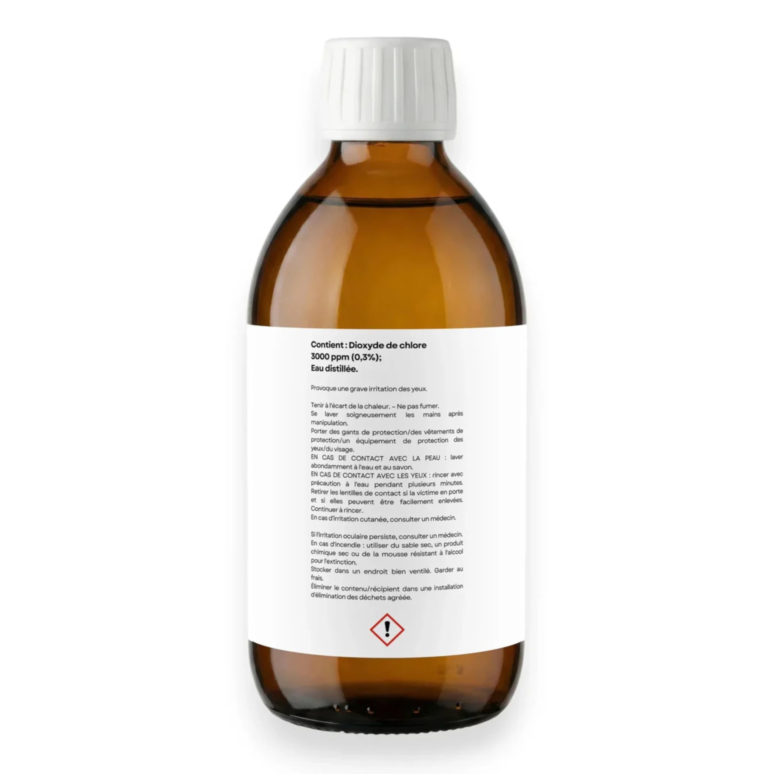 Solution de Dioxyde de Chlore - CDS - 3000 ppm - Gaz dissous dans l'eau (sans résidu) - Désinfectant - 500 mL - sans conservateurs ni substances ajoutées - Ultra Pure