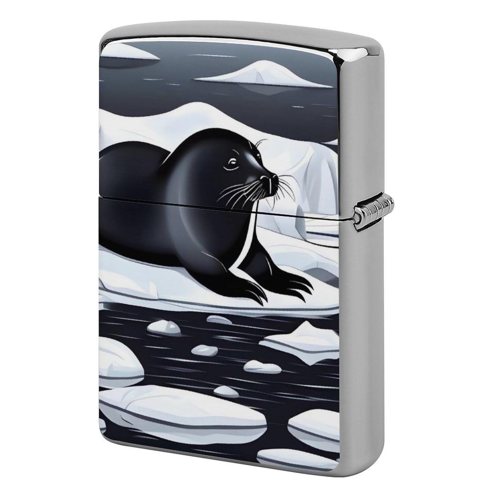 Seals on Ice Lighter Cover for Men, Personalized Lighter Case for Birthday Gift, Flip-Top Lighters Protective Cover, Portable Lighters Shell for Outdoor, Travel