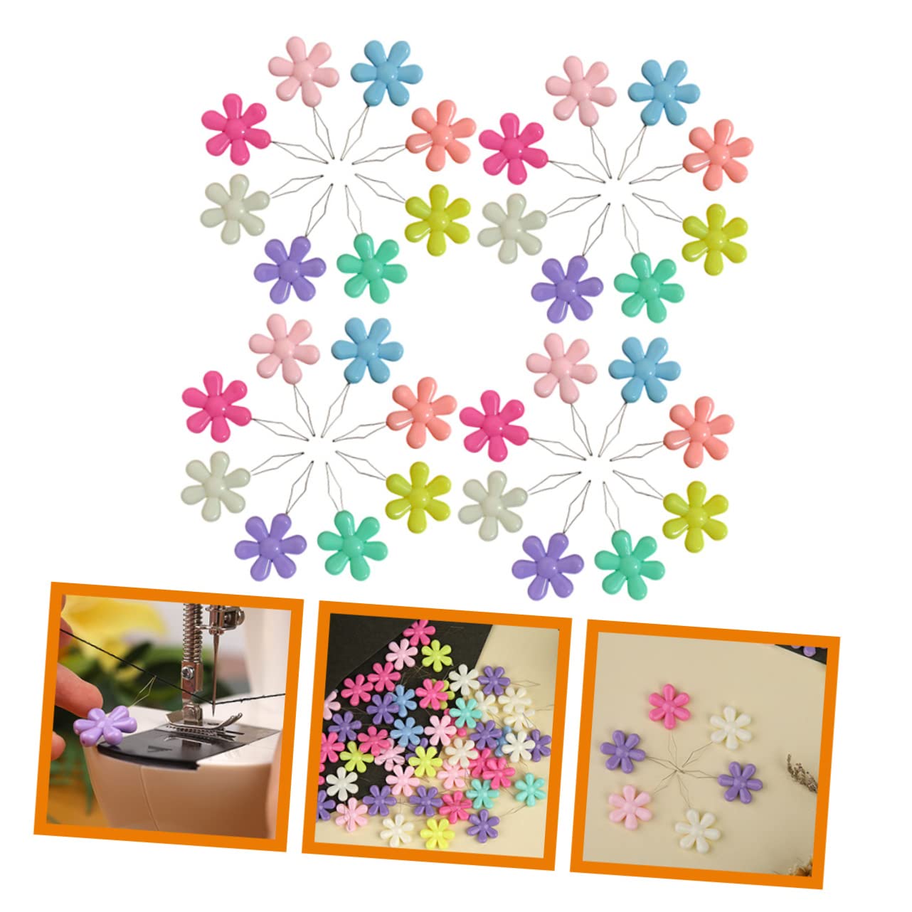 OSALADI 5 Set Flower Flowler per Filettatura Threadle Adgo Infila Ago Cucito A Mano Piccoli Infila-ago Porta Aghi da Cucito Forniture di Cucito Accessori da Ricamo Plastica 50 Pezzi*5