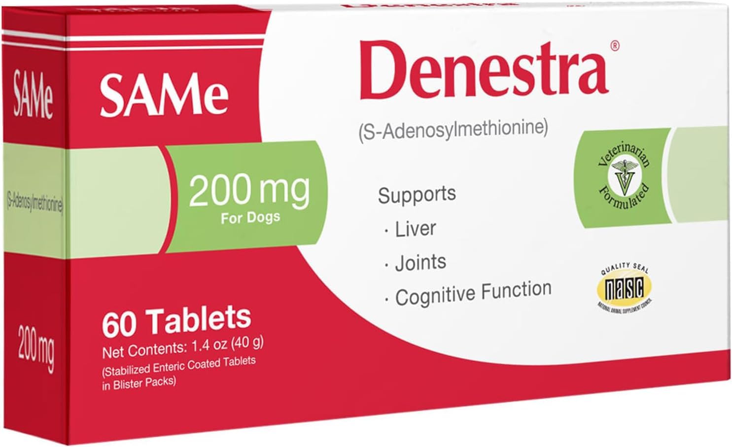 Denestra Same for Dogs – S-Adenosyl-L-Methionine (Same) – Liver, Joint & Cognitive Support for Dogs – Promotes Brain Function & Mobility –