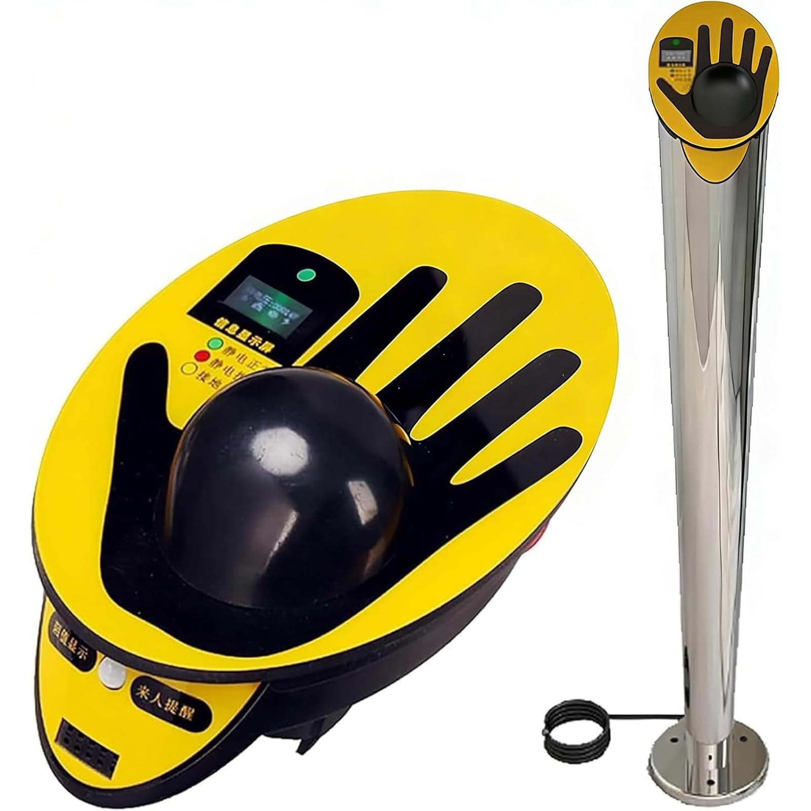 Adtzpc Electrostatic Discharge Device, Electronic Intelligent Human Body Static Eliminator with Sound and Light Alarm Function, Quickly Eliminate Static Electricity, for Access Control/Chemicals
