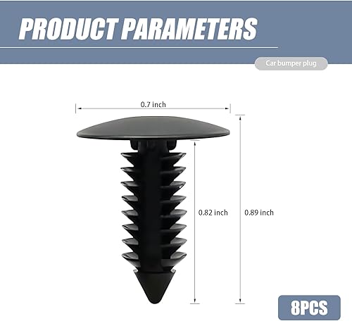 Miniatura 2 de Paquete de 8 tapones para agujeros de matrícula, tapones para parachoques de automóvil, clip para cubierta de orificio de matrícula, hebilla de