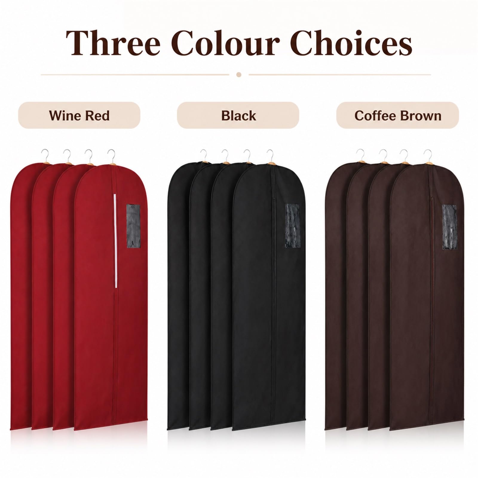 Funda Traje Transparente Bolsas Guardar Ropa Fundas Ropa Transparente Funda Ropa Armario Fundas para Trajes Fundas Translúcidas Ropa Antipolvo Fácil Limpiar para Camisas y Abrigos