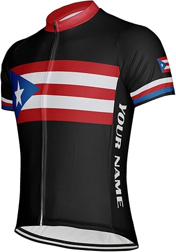 Miniatura 2 de Camiseta de ciclismo personalizada de Puerto Rico para hombre de manga corta
