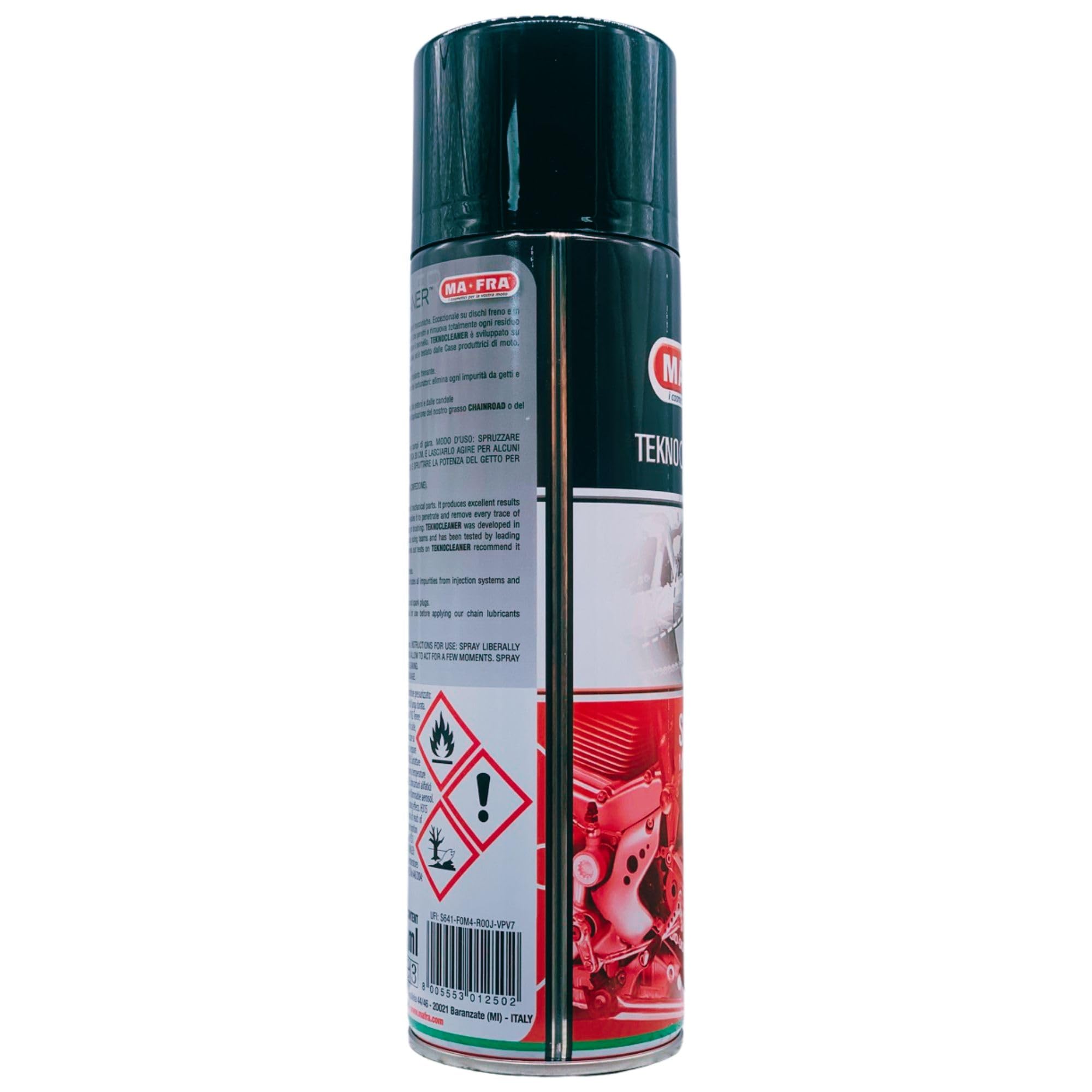 Sgrassatore Multiuso Moto TEKNOCLEANER Per Carburatori, Freni a Disco, Parti Meccaniche e Trasmissioni. Dissolve Rapidamente i Residui Di Grasso 500ml (4 Spray)