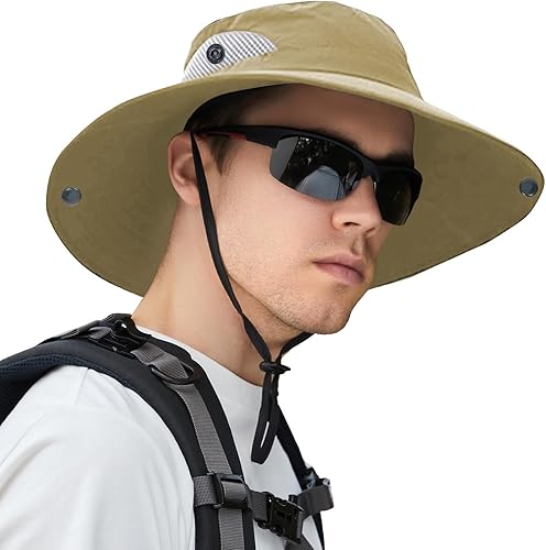 Miniatura 1 de ZOORON Paquete de 1 y 2 sombreros de sol para hombres y mujeres, sombrero de ala ancha, protección UV, impermeable, para pesca, senderismo,