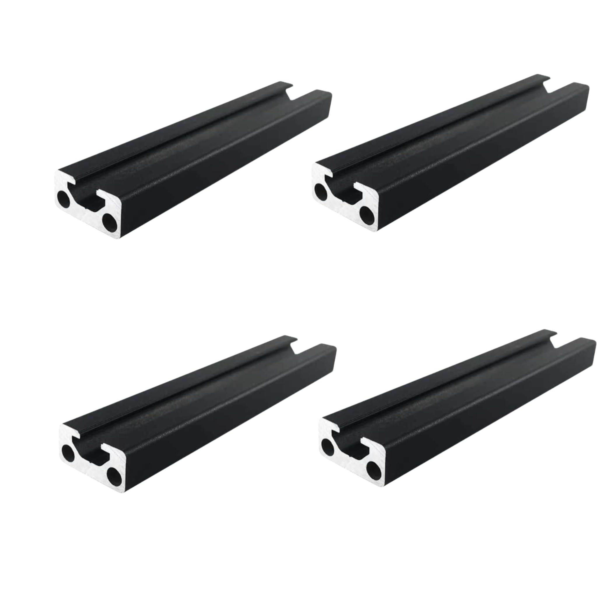 Perfil de Aluminio 1020 Perfil de Aluminio 300mm Tipo T Negro Perfiles de Aluminio 10x20 Estándar Europeo Carril Lineal Anodizado Extrusión 4 Piezas, para DIY Impresora 3D y CNC
