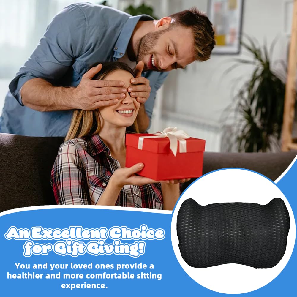 Cuscino di Supporto Lombare Cuscino Posteriore con Cinghia Regolabile Cuscino Lombare in Memory Foam Cuscino di Sostegno Lombare per Sedia da Ufficio, Seduta Auto (Nero)