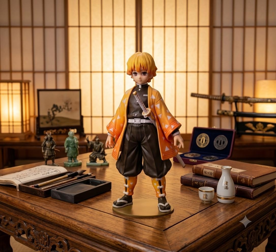 Tongyundacheng - Figurine Agatsuma Zenitsu 9 Cm, PVC, Kimetsu No Yaiba, Statue Mini Collection, Décoration De Bureau Et Étagère - Cadeau Fan Anime