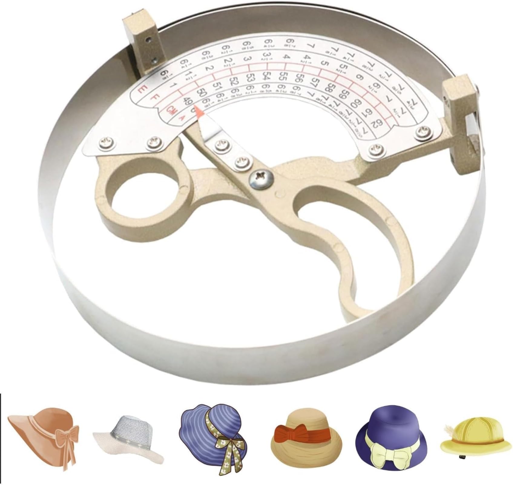 Règle portable en acier inoxydable outil de mesure manuel pour anneau de chapeau précis