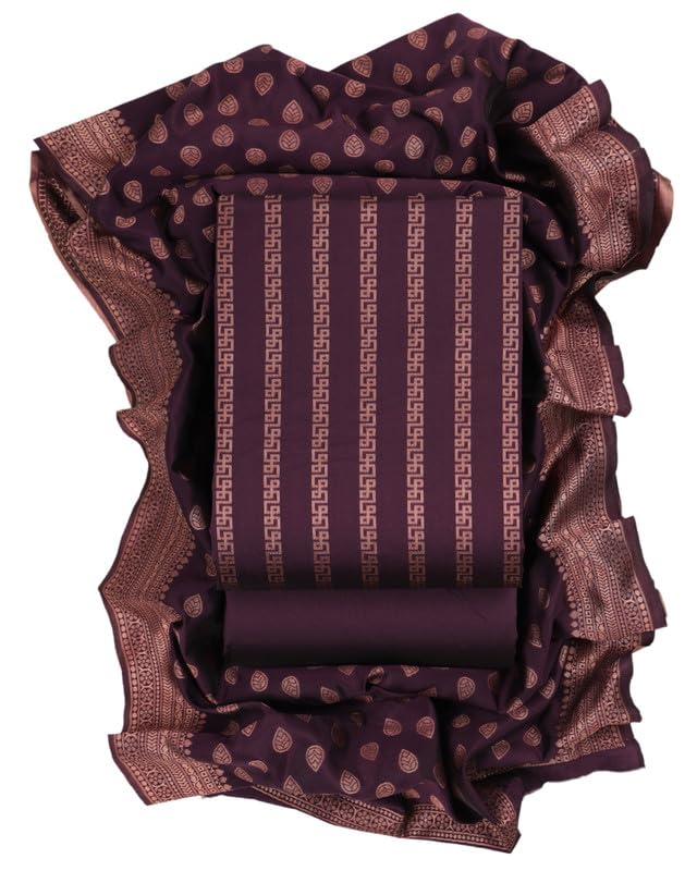 Sun Fashion And Lifestylewoven dress material for women (Jacquard 1; Free Size)