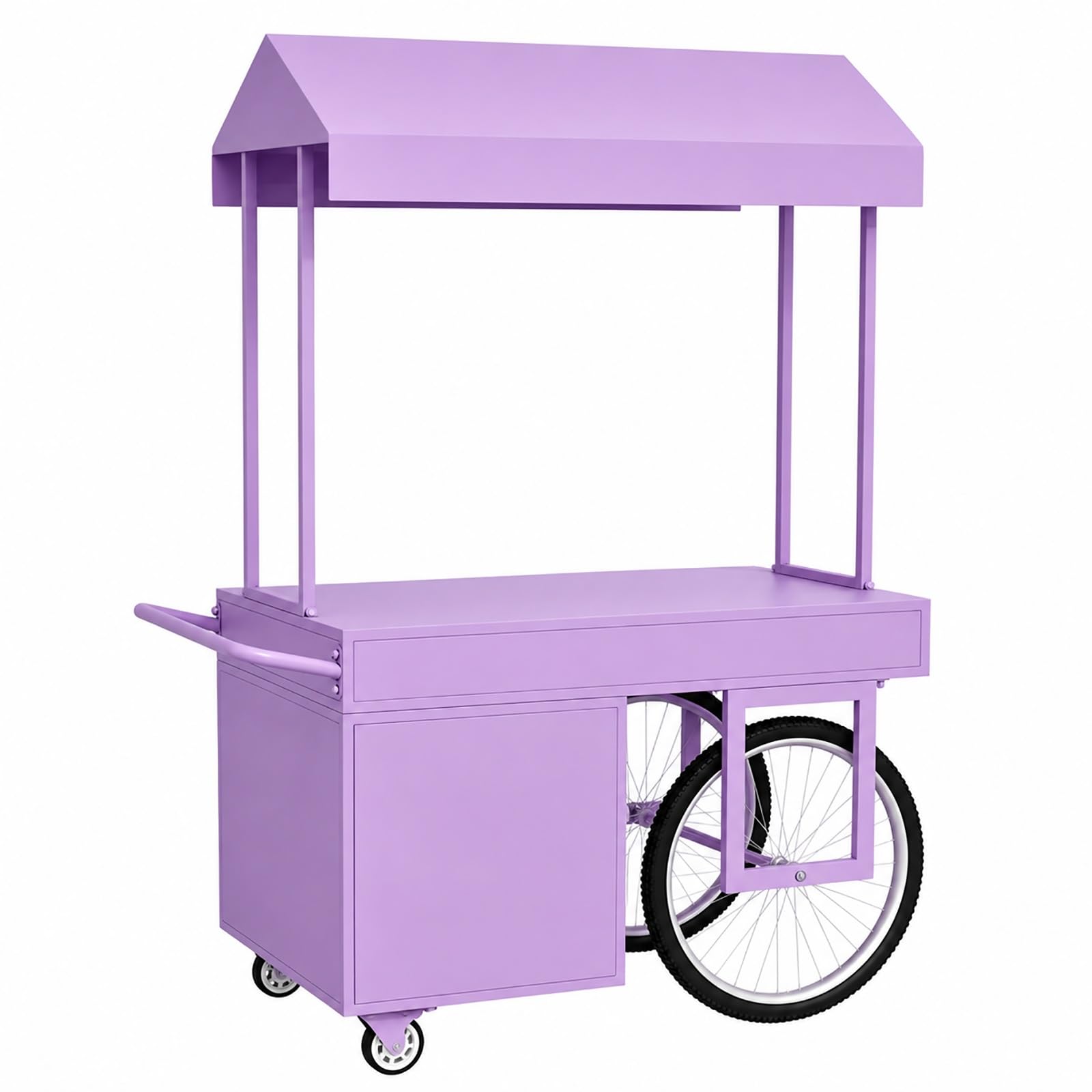 ZDMZR Mobile Iron Market Stall with Canopy, Vendor Booth with 360° Casters, Display Stand for Shopping Malls, Events, Streets(120x70x200CM/47x27x79IN)