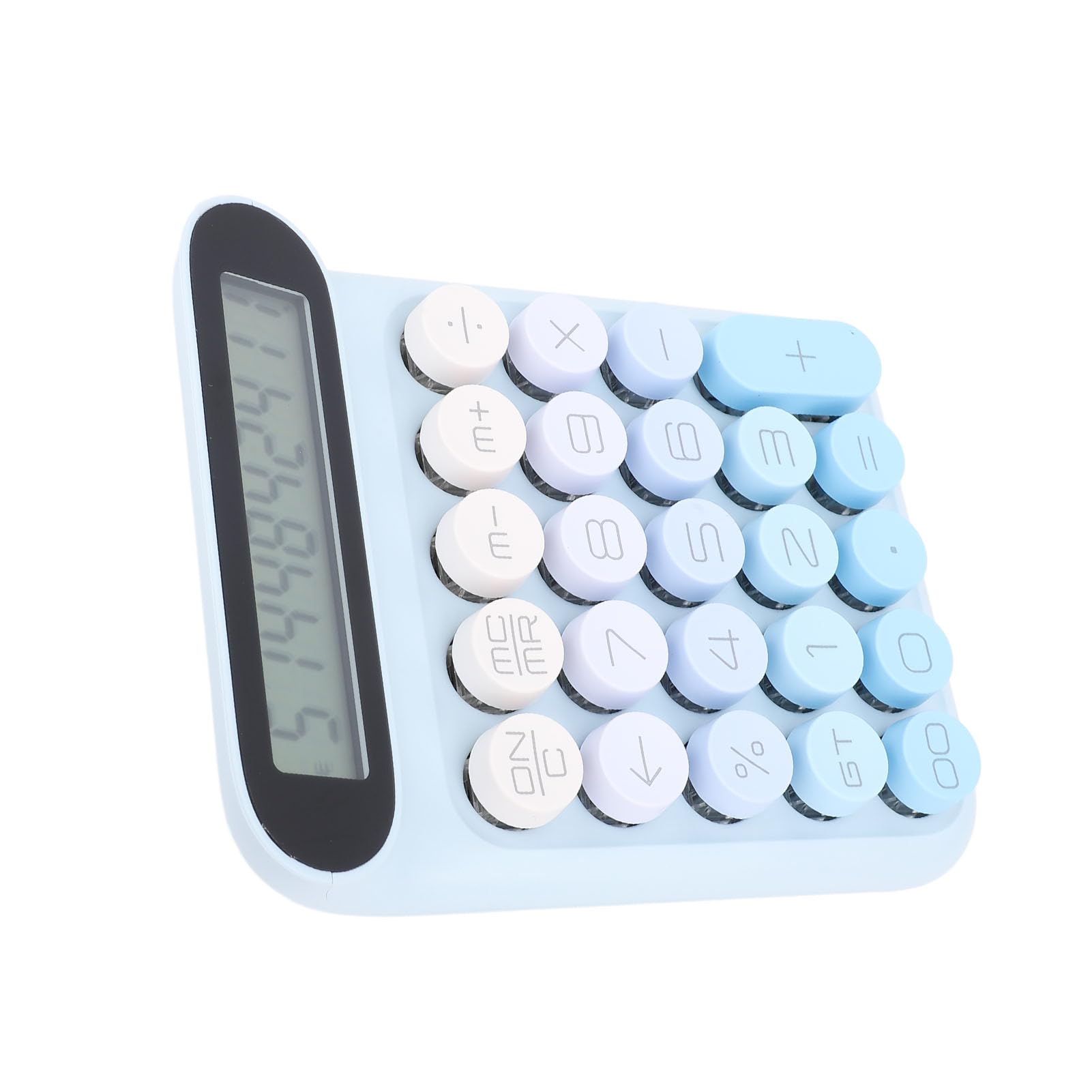 Calcolatrice a Commutazione Meccanica con Display LCD - 24 Tasti, Spegnimento Automatico, Ideale per Ufficio e Studenti (Blu)