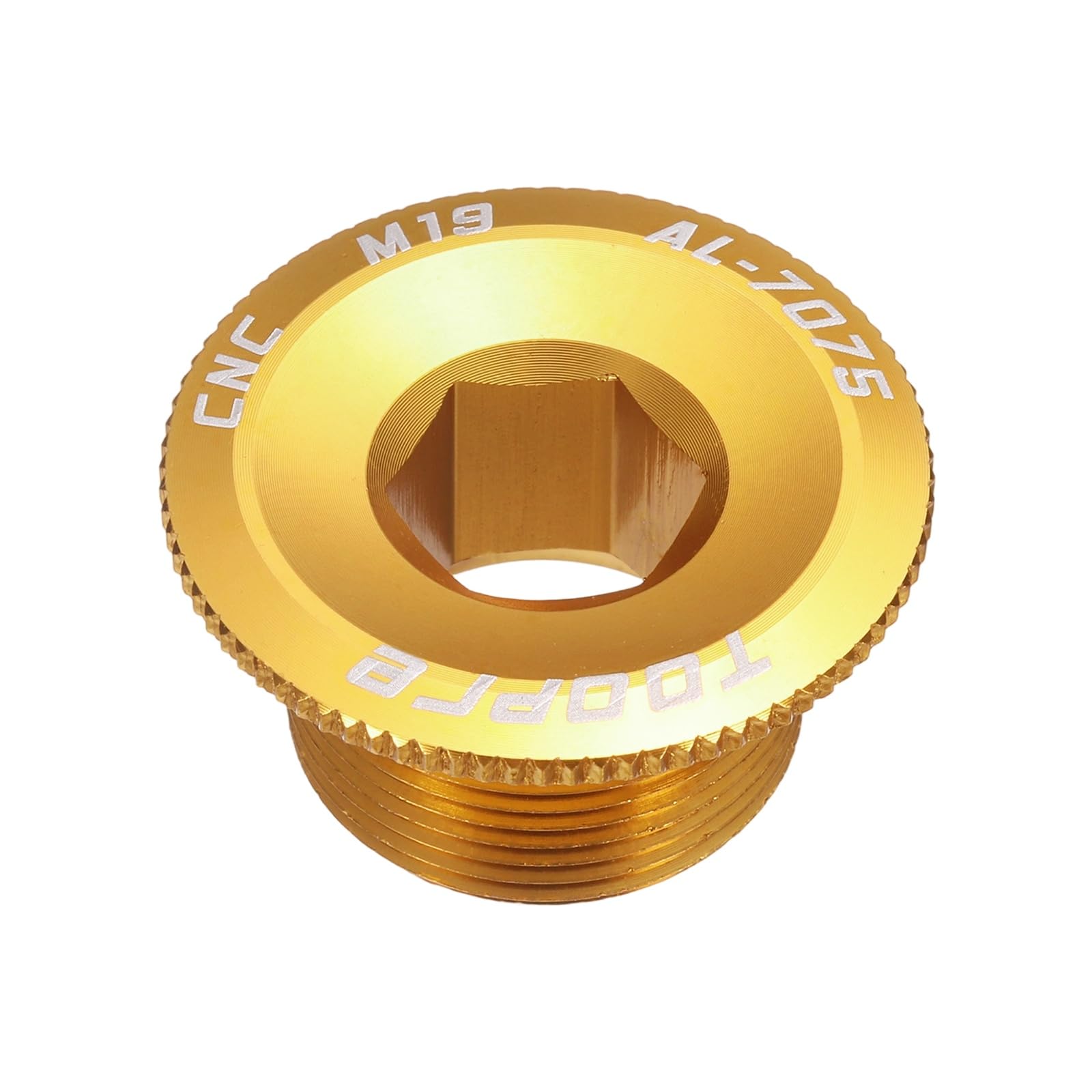 sourcing map Bike Crank Cover Screw M19 Aluminum Alloy Bicycle Crank Fixing Bolt Crankset Arm Chainwheel Screws for Mountain Bike, Gold