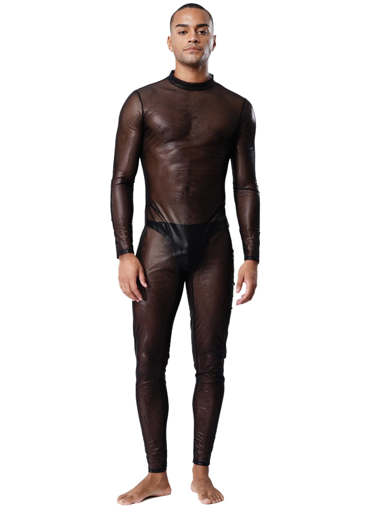 iiniim Homme Bodystocking Lingerie Transparent Maillot de Corps Combinaison Chemise De Nuit Nightwear M-XXL