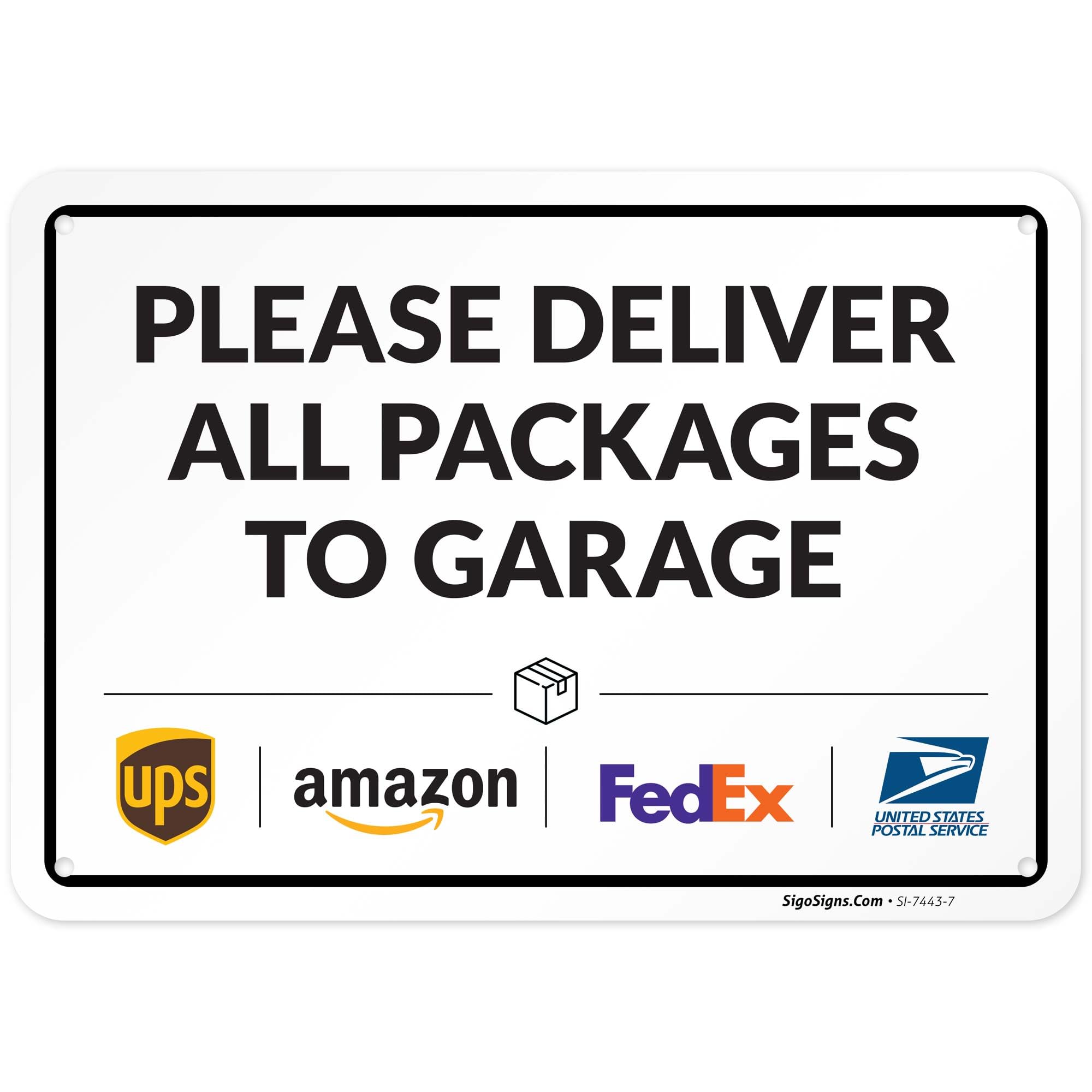 Package Delivery Sign, Delivery Instructions Deliver All Package Garage