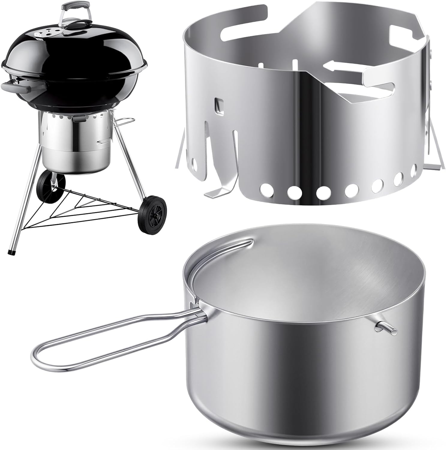 Blulu Ash Catcher Assy for 18-1/2" Charcoal Grill Replacement Parts