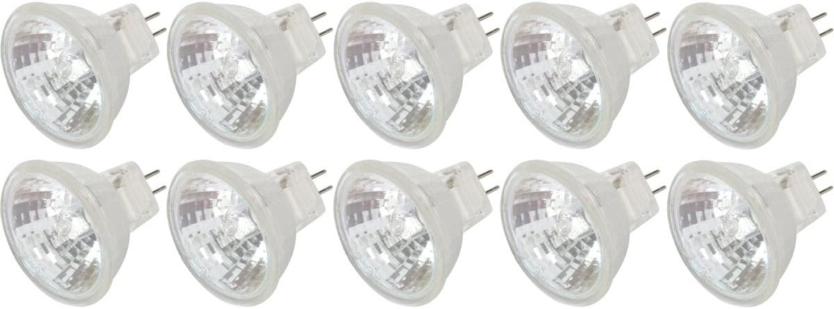 Simba Lighting MR11 Halogen 20W 12V FTD Spotlight Light Bulbs (10 Pack) 2-Pin 220lm for Landscape, Accent, Track Lights, and Fiber Optics, GU4 Bi-Pin Base, Glass Cover, Warm White 2700K Dimmable