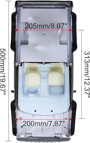 Miniatura 5 de INJORA Kit de carcasa para camioneta Cherokee sin pintar de 12.323 in de distancia entre ejes para 110 RC Crawler Axial SCX10 y SCX10 II 90046 90047