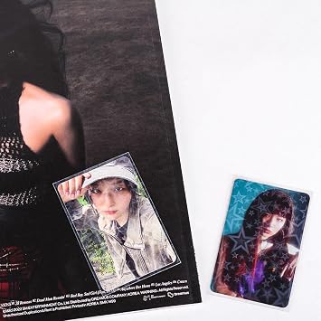 100 Packs Laser Star Photocard Sleeves Kpop 200 Microns Ultra Thick Sleeves Idol Photo Cards Protector Trading Cards Shield Cover (New Star-Shape Laser, Unsealable)
