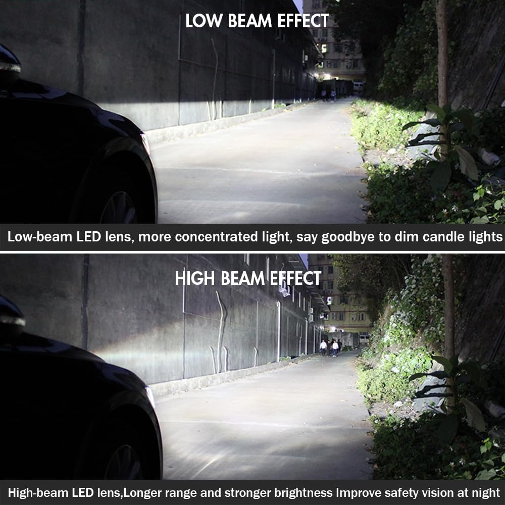 Headlights for 2012-2014 Highlander Triple Beam Headlamp with Start Up Animation Sequential Turn Signal Passenger & Driver Side Front Head Light Plug&Play