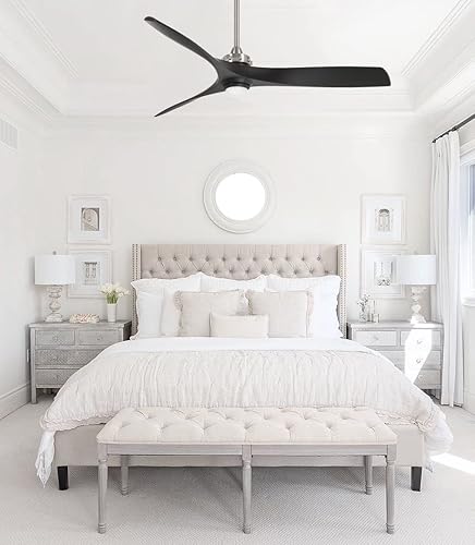 Miniatura 6 de MINKA-AIRE F853L-BN/CL, Ventilador de techo de aviación de 60 pulgadas con kit de luz LED, acabado de níquel/carbón cepillado con control de pared