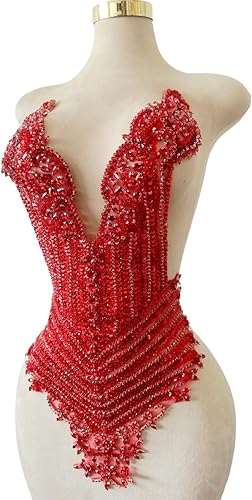 Miniatura 22 de Cuentas de piedras hechas a mano, parches de cristal brillantes para coser en diamantes de imitación, corpiño de encaje, accesorios para decoración