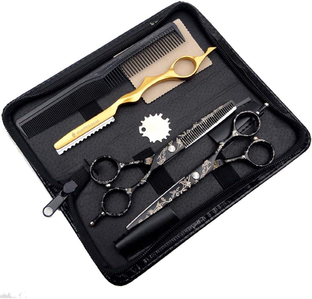 Generic Tijeras de peluquería, juego combinado de tijeras de peluquería, tijeras de peluquero profesionales súper afiladas, kit fino de salón de herramientas de 6,0 pulgadas, perfecto para mujeres y