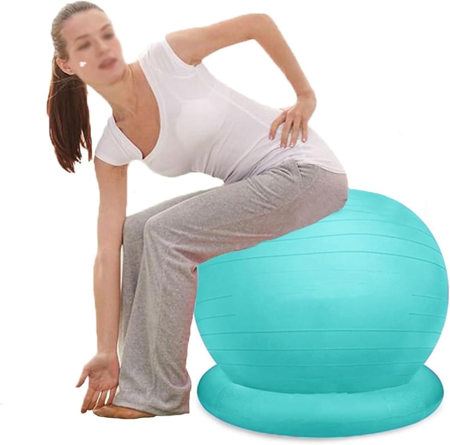 Yoga Ball Chair,Yoga Ball，Exercise Ball, Stability Exercise Ball Chair with Base Office Yoga Ball Chair for Adults Teenagers Balance Ball Seat for Workout Fitness Pilates(Diameter 75 cm ( 29 1/2" ))