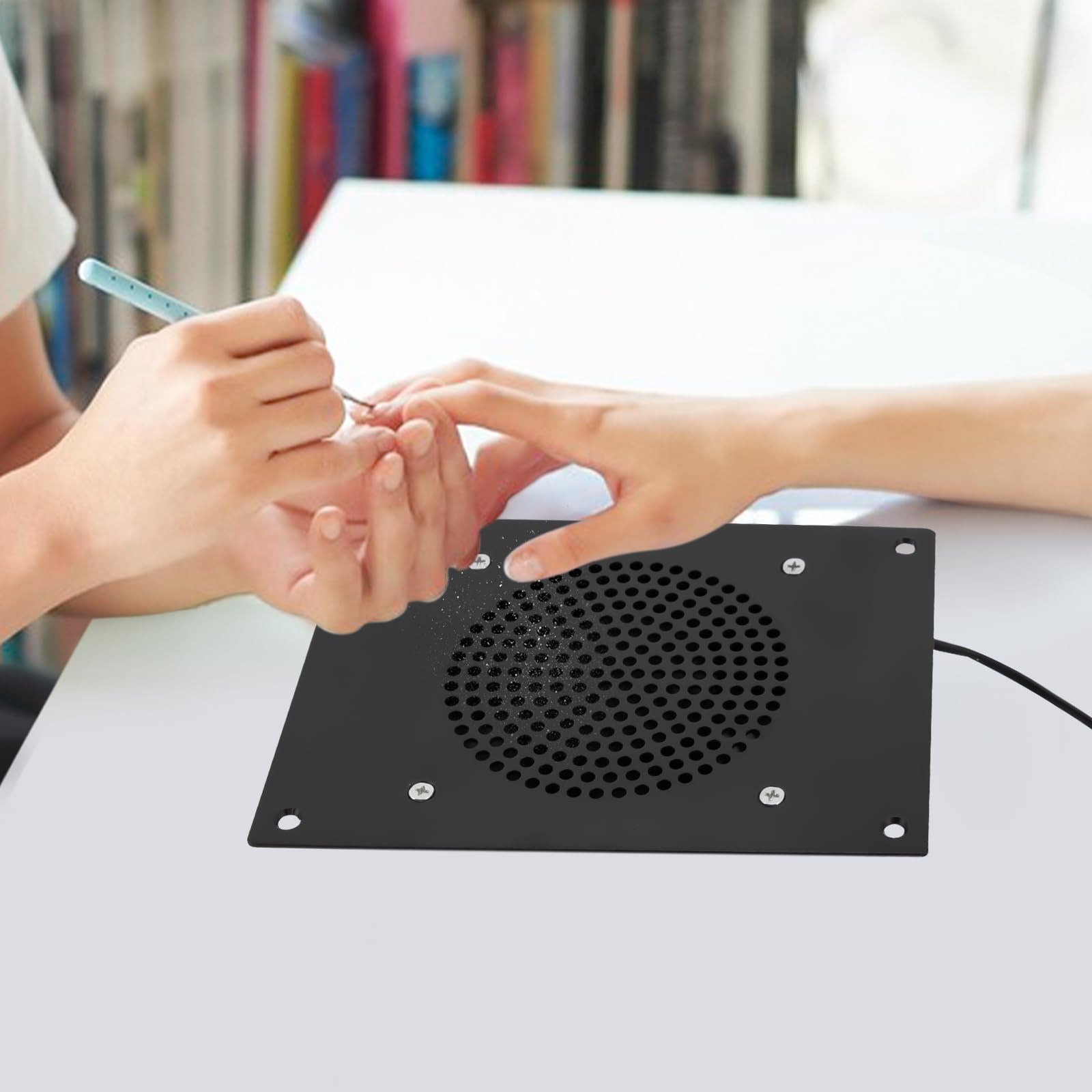 Odkurzacz do paznokci na biurko, 6 W, wbudowany odkurzacz stołowy JL-403, 3650 RPM, z 2 workami, do salonu paznokci, manicure, pedicure, odsysania kurzu, studia paznokci, czarny