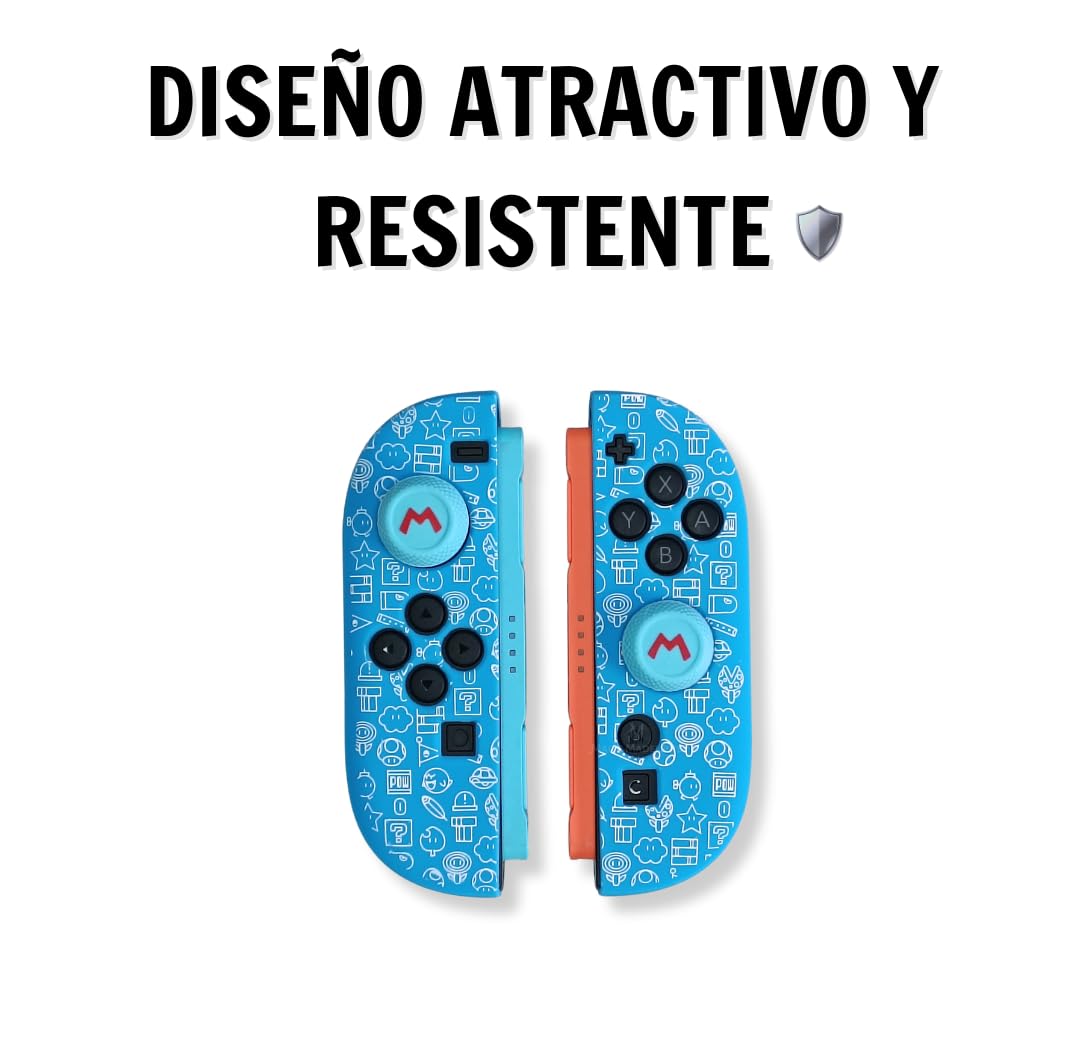 MME Funda de Silicona para Joy-con Switch 2, Antideslizante y Suave al Tacto, Protección para Mandos contra Desgaste y arañazos, Accesorios Switch 2 (Mario Azul) - 5
