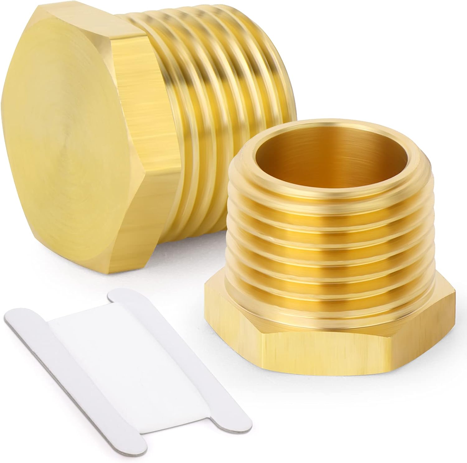 TAISHER 15PCS Brass Outer Hex Thread Socket Pipe Plug Fitting 1/8" NPT Male