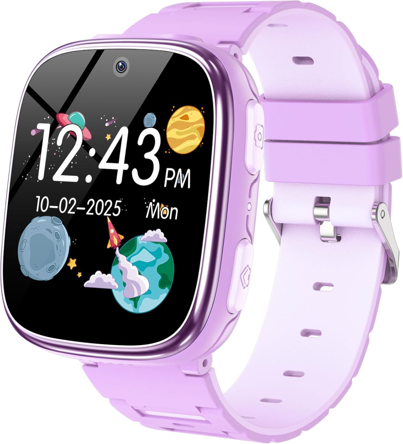 Kids Smart Watch Girls Boys - Smart Watch for Kids Game Watch Gifts for 4-12 Years Old with 15 Games Camera Alarm Video Music Player Pedometer Flashlight Birthday Gift Toys for Boys Girls (Purple)