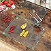 LANGBOHOS Tempered Glass Cutting Boards for Kitchen,Clear Cutting Board for Countertop,Non-slip Chopping Board,Table protection, Heat Resistant, Shatter Resistant (Clear, Set of 4)