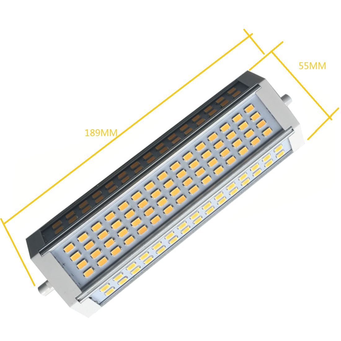Generic R7s LED dimmbar Leuchtmittel 50 W warmes Licht 3000 K Double Ended R7s LED Fluter 189 mm AC120V-AC230V 4700lm J189 L189*W55*H40mm für 750 W Ersatz Lampe