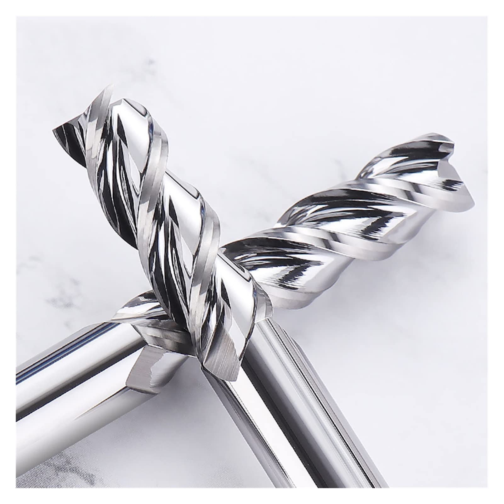 Fraise à défoncer en aluminium et cuivre pour bois Fraise à bois HRC55 3 cannelures CNC Fraise à fraiser en acier tungstène 1 mm 2 mm 3 mm 4 mm (taille : 6X6DX50L-3F, couleur : 10 pièces