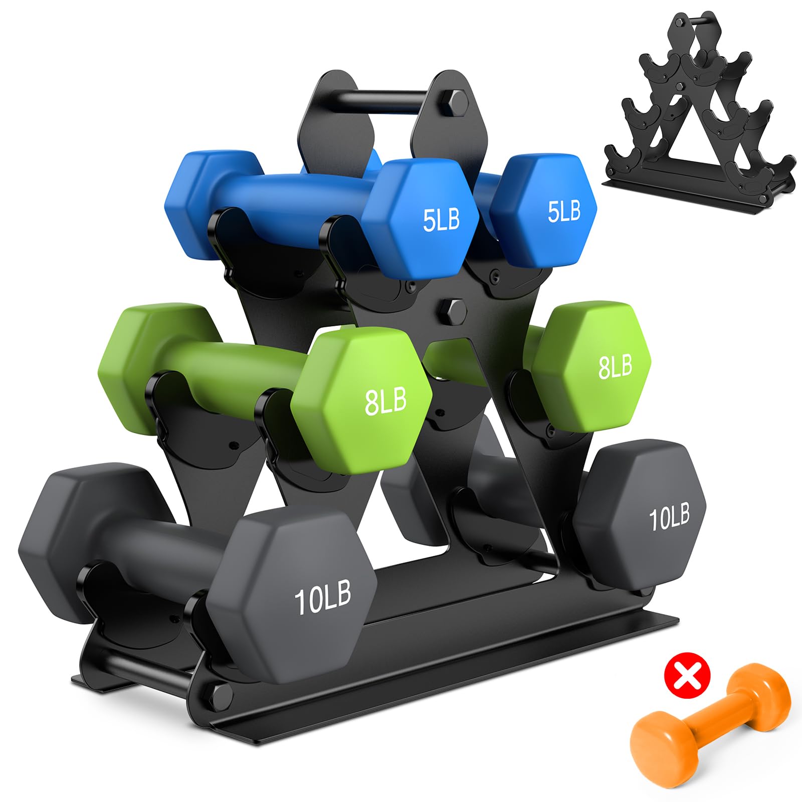Tier Weight Rack For Dumbbells Compact Weight Holder Small