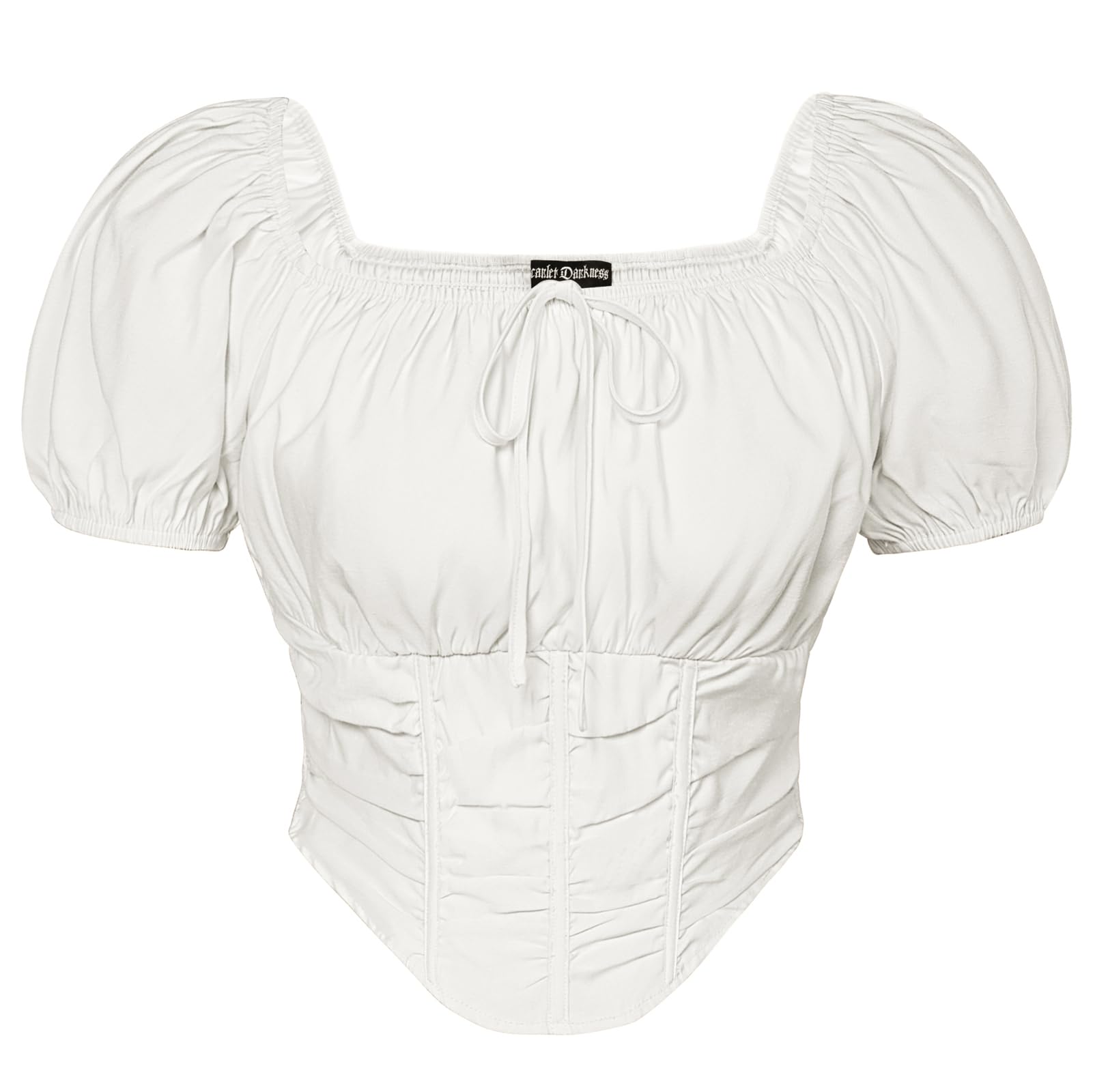 Scarlet Darkness Renaissance Shirt Women Off The Shoulder Corset Tops Peasant Blouse