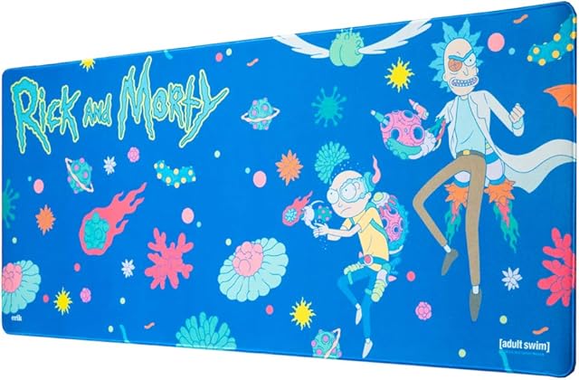 Erik Official Rick And Morty XXL Mouse Mat - Desk Pad - 31.5" x 13.78" Non-Slip Rubber Base Mouse Pad, Gaming Mouse Pad, Keyboard Mouse Mat - Rick & Morty Gifts