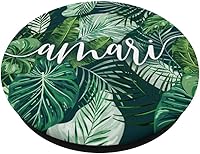 Vista 2 de Amari PopSockets PopGrip agarre intercambiable para teléfonos y tabletas con nombre botánico tropical verde