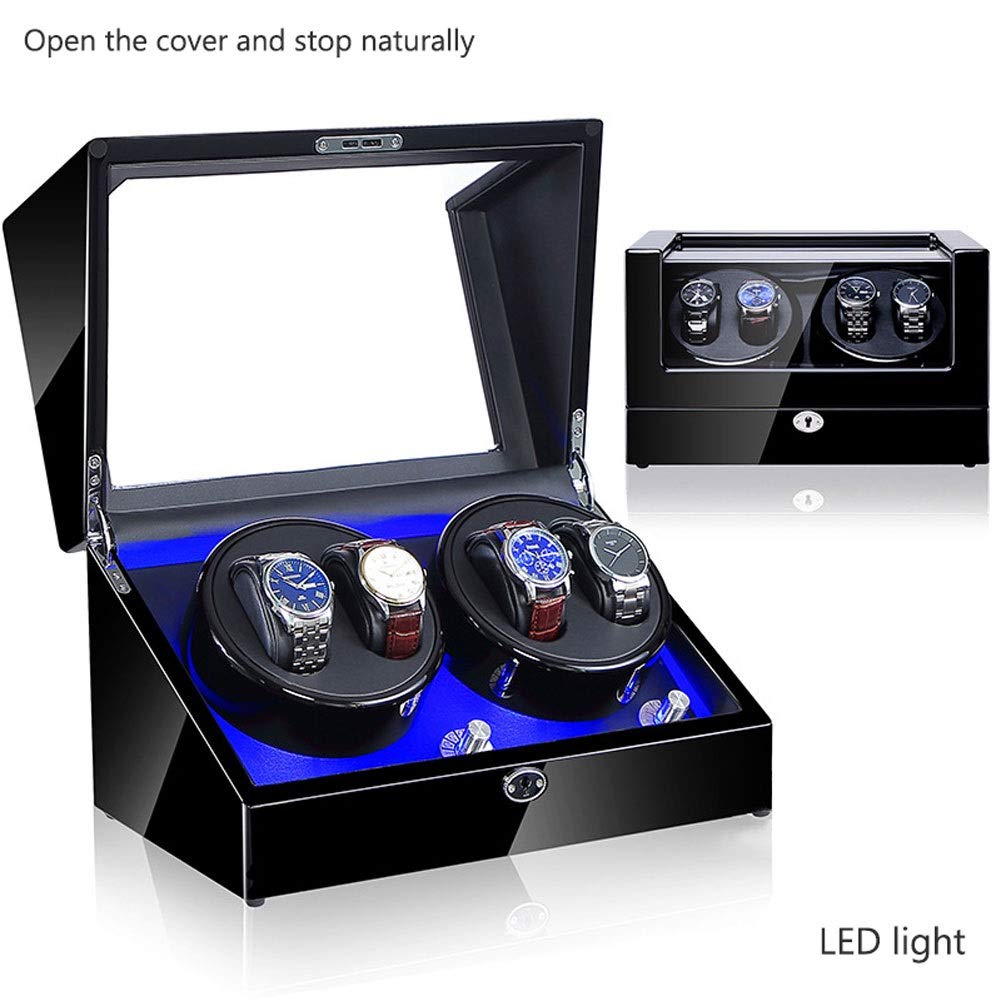 Caja para Enrollar Relojes, Luz Led, 5 Modos De Rotación, Caja Expositora para Relojes Mecánicos Automáticos - Disponible En 5 Estilos. Caja Expositora para Enrollar Relo,
