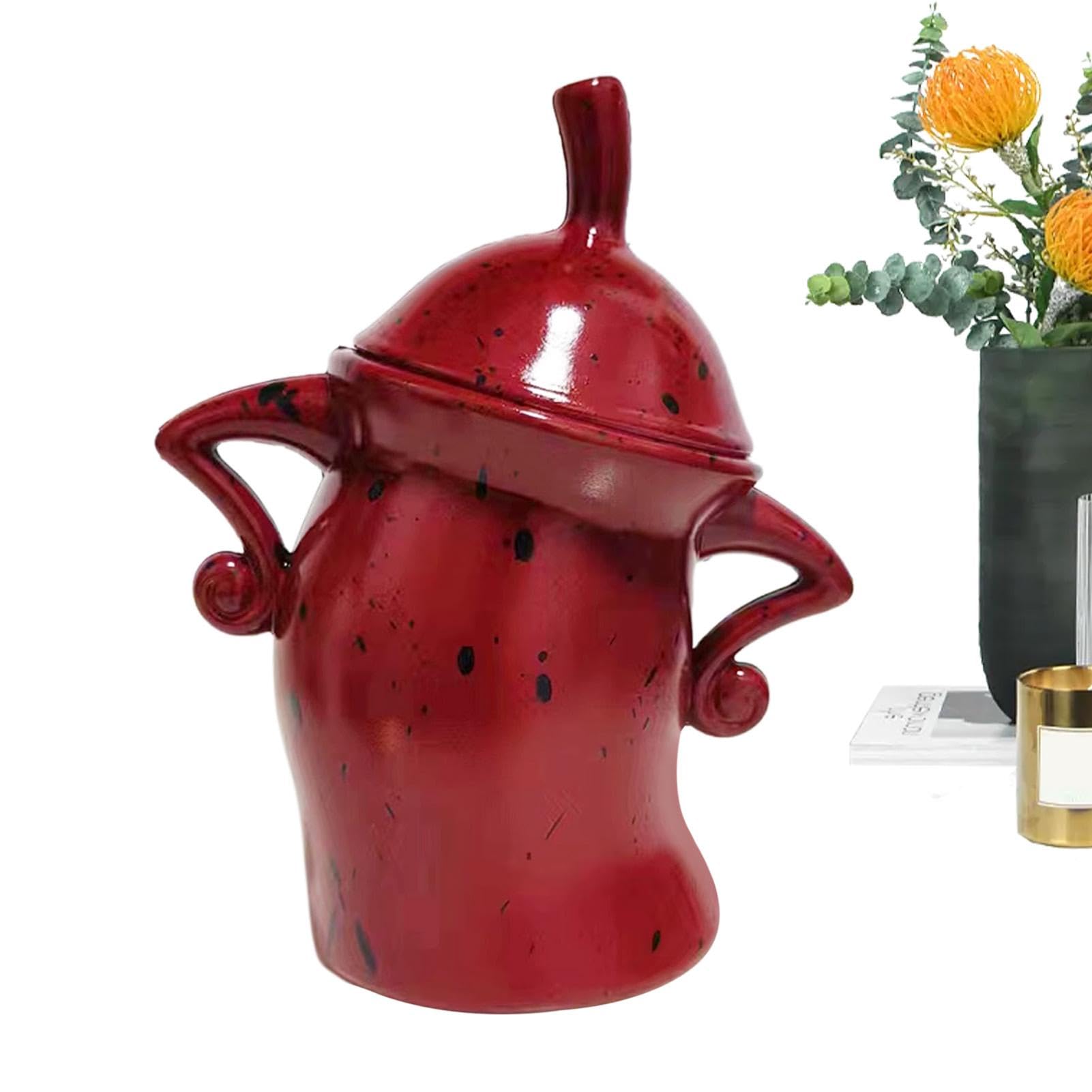 Generic Quirky Food Storage Jar With Attitude, 20*18cm/7.87*7.09 inches, Red, 0.85L, Kitchen Storage & Gift Item